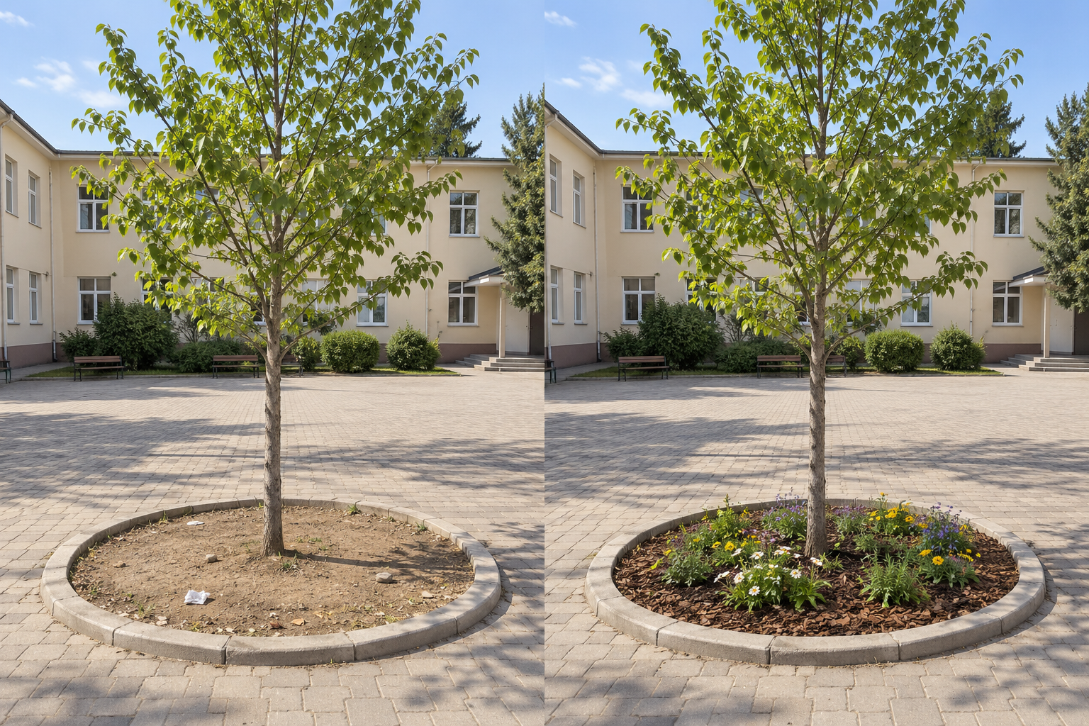 After: Room for our school tree to grow.